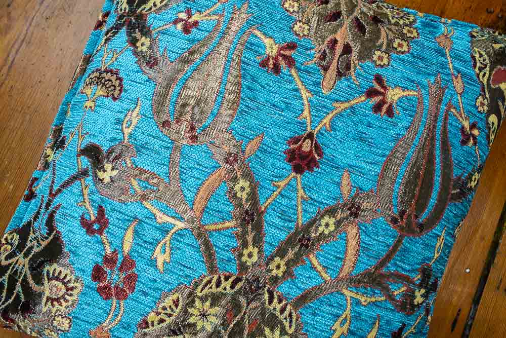 Small Turquoise Ottoman Turkish Tulip Cushion Cover 44x44cm